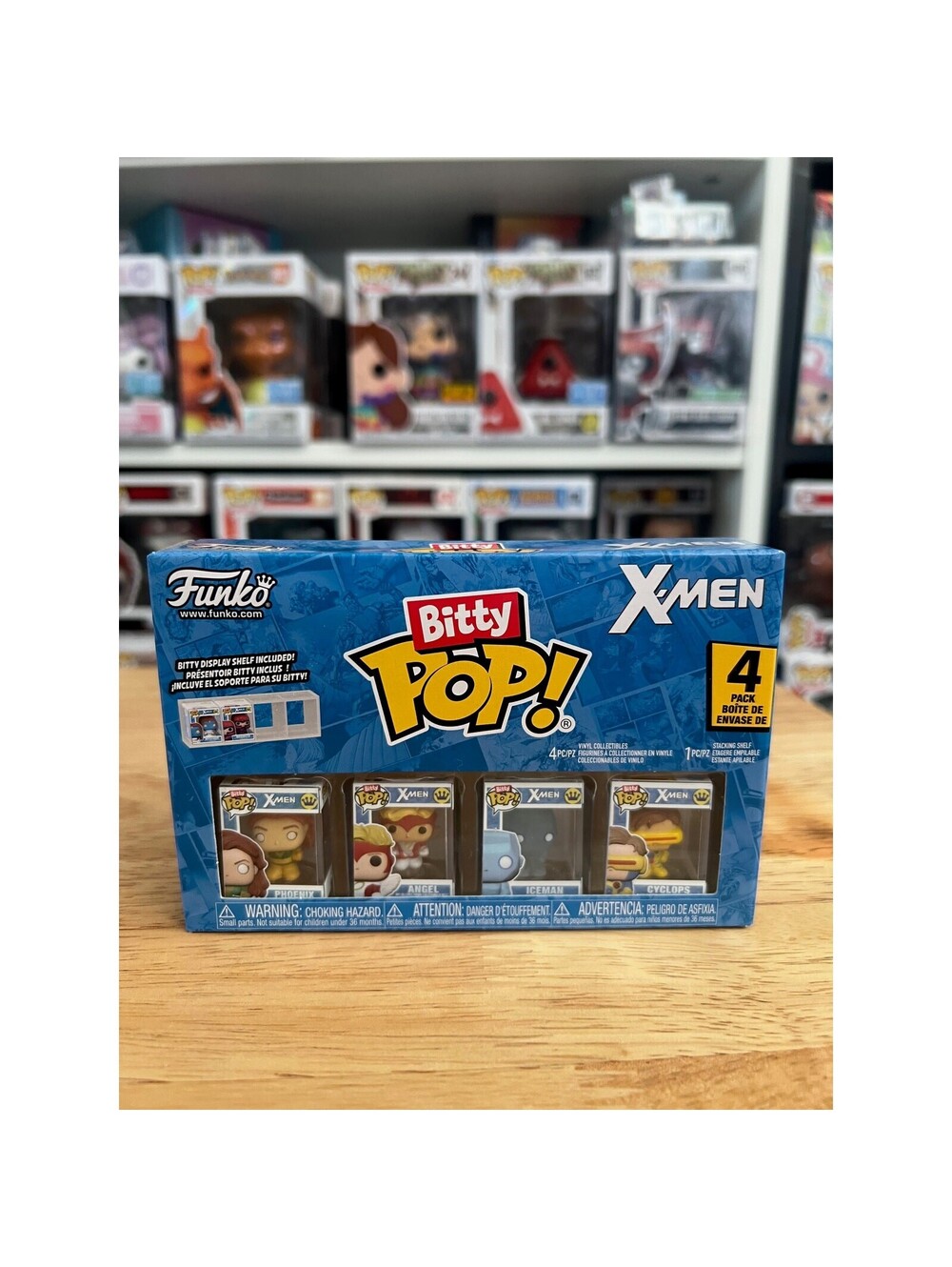 4 BITTY X-MEN FUNKO POPS Multipack 1" Phoenix Iceman Angel Cyclops Marvel Comics